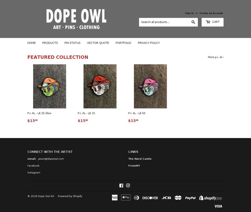 dopeowl.com — Shopify storefront screenshot
