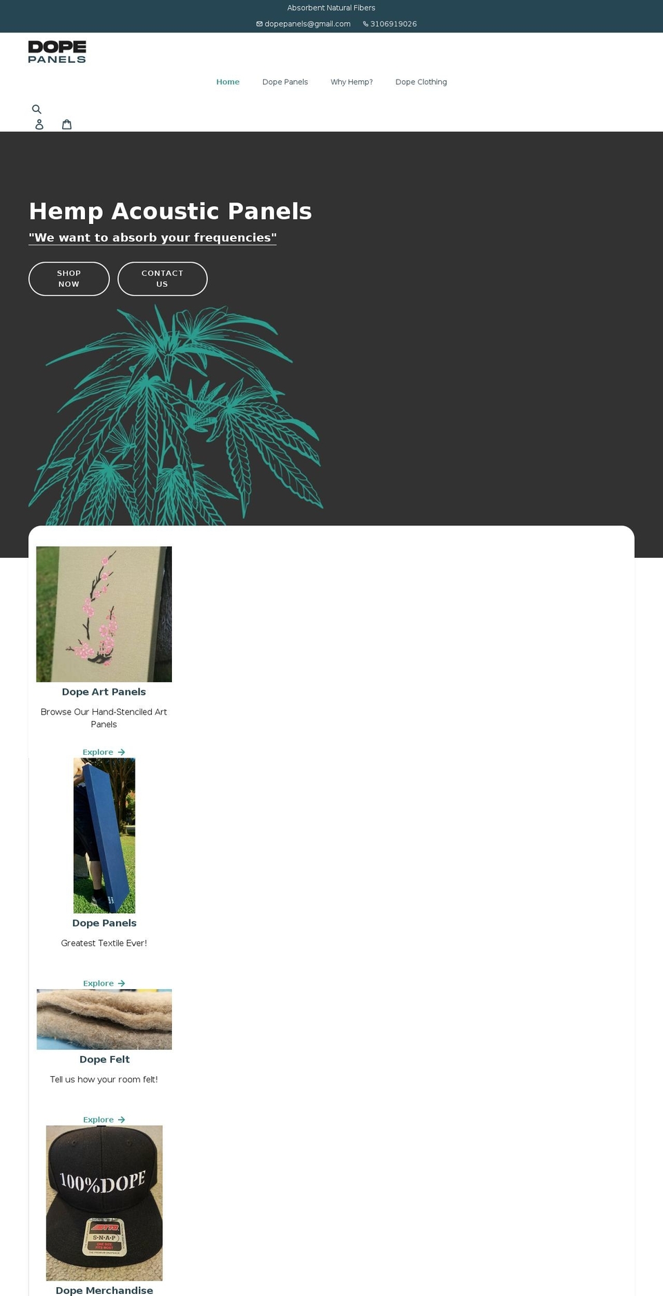 dopepanels.com shopify website screenshot
