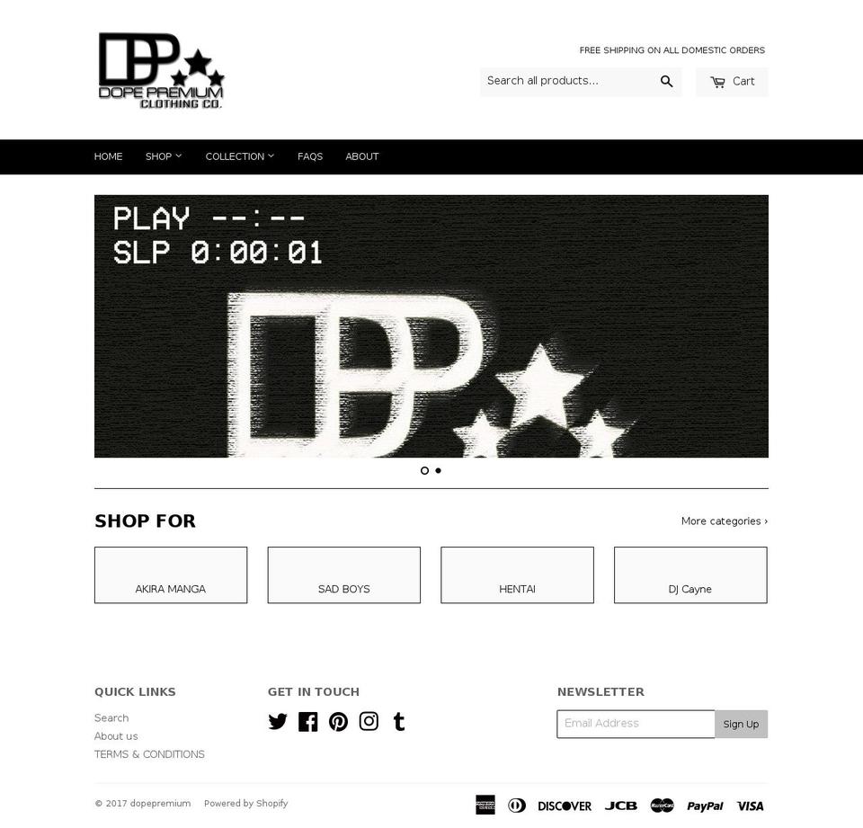 dopepremium.com shopify website screenshot