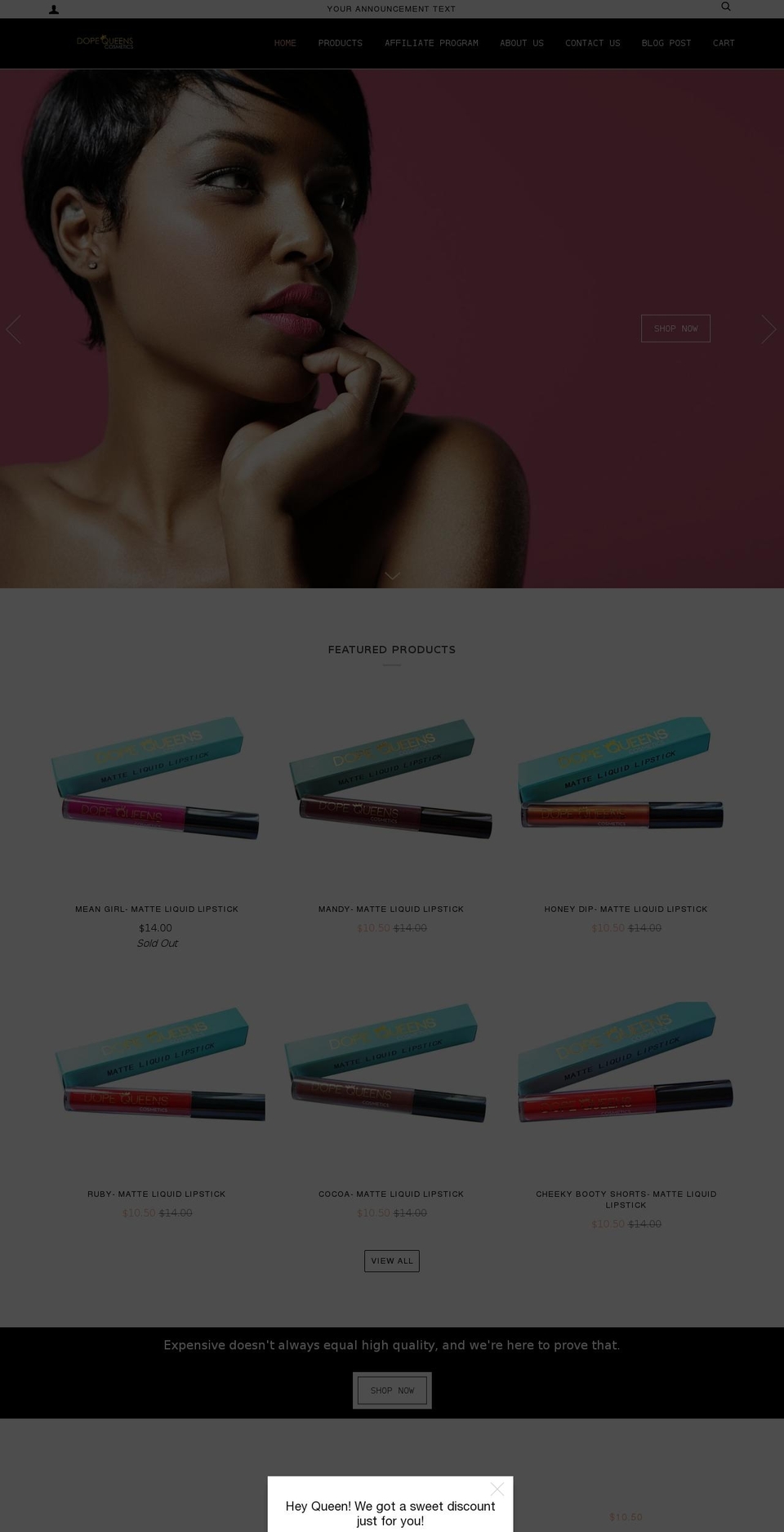 dopequeens.com — Shopify storefront screenshot