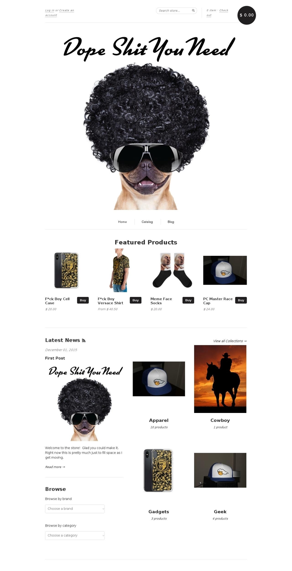 dopeshityouneed.com — Shopify storefront screenshot