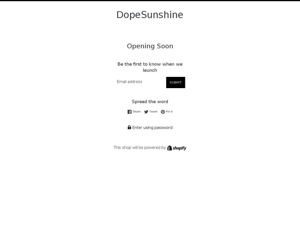 dopesunshine.com shopify website screenshot