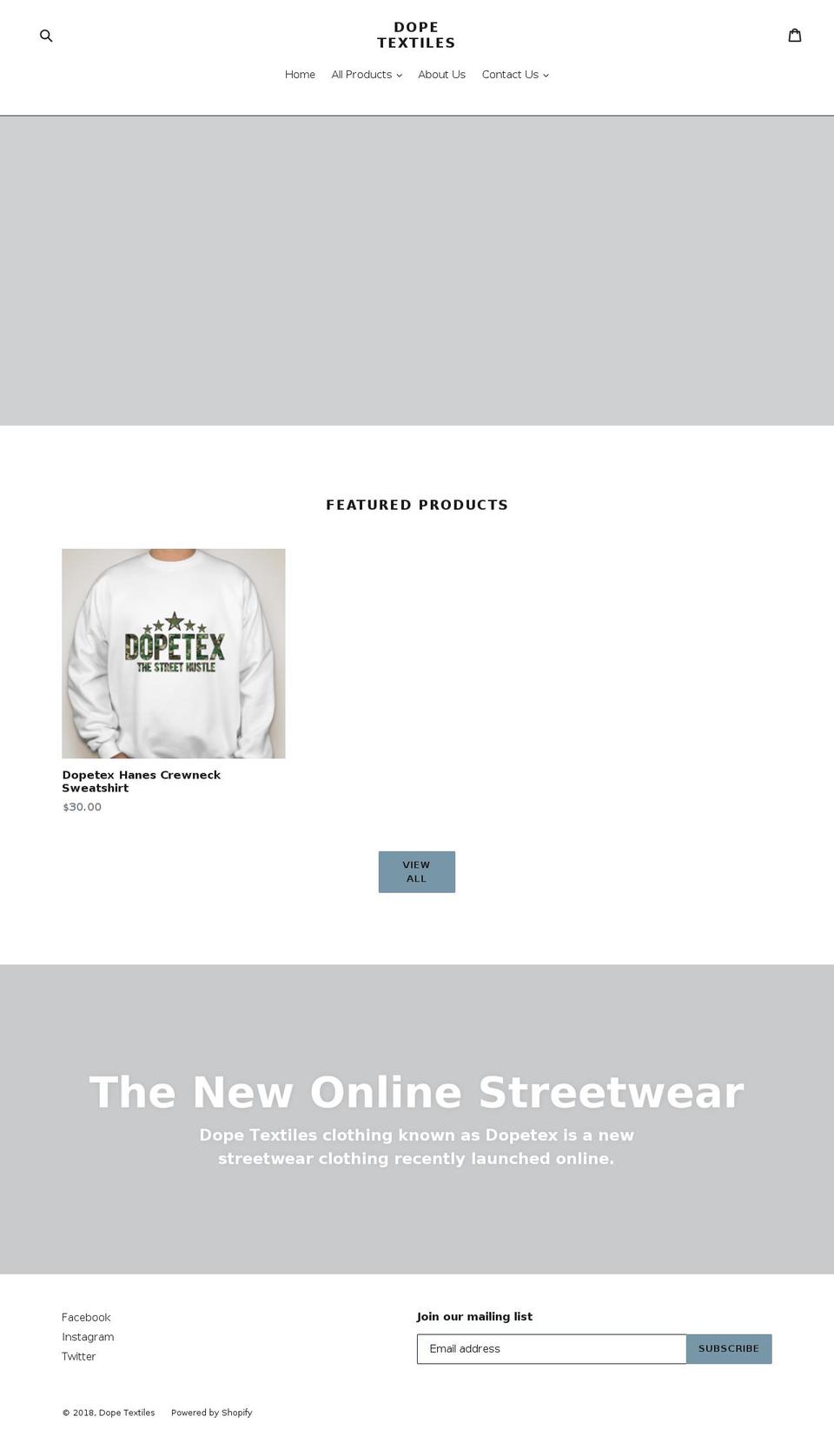 dopetex.com — Shopify storefront screenshot