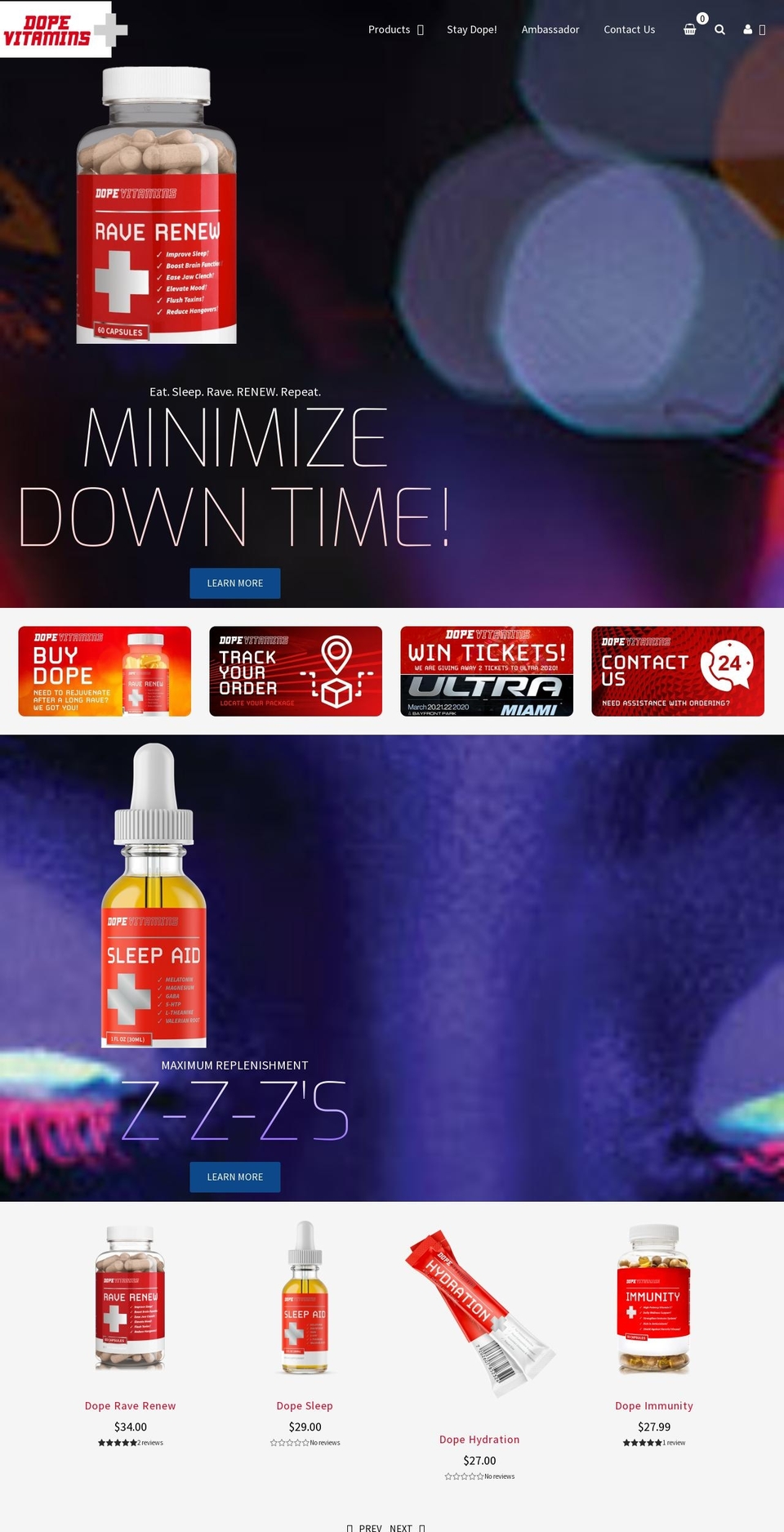 dopevitamins.com shopify website screenshot