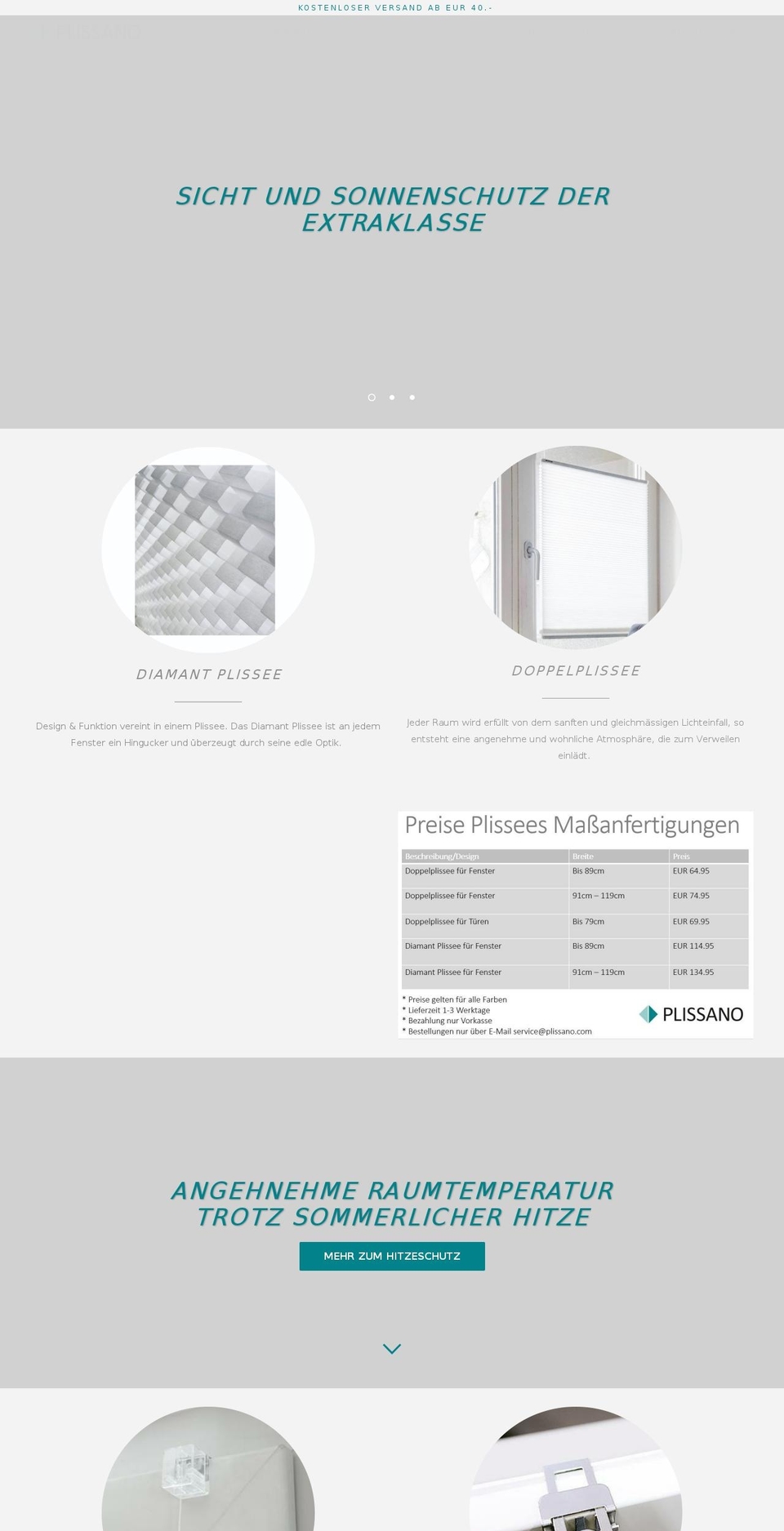 doppelplissee.com — Shopify storefront screenshot