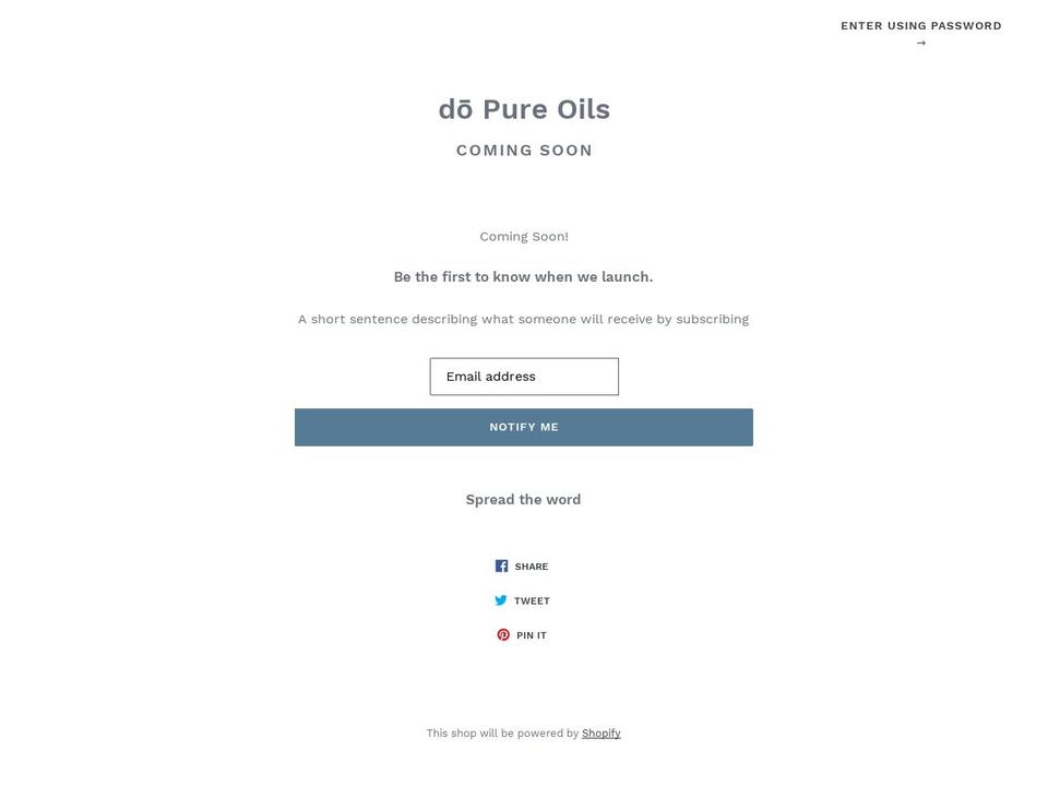 dopureoils.com — Shopify storefront screenshot
