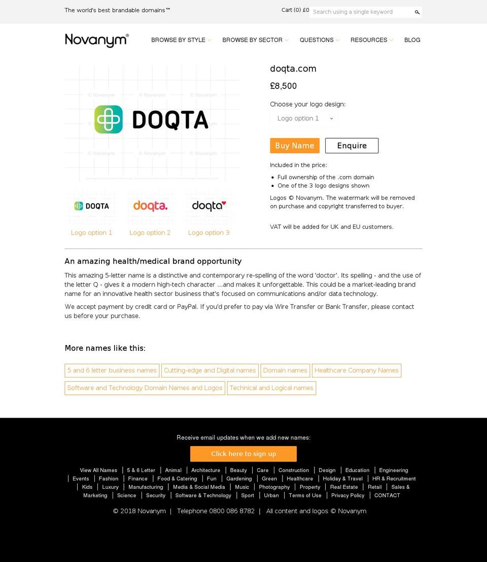 doqta.com shopify website screenshot