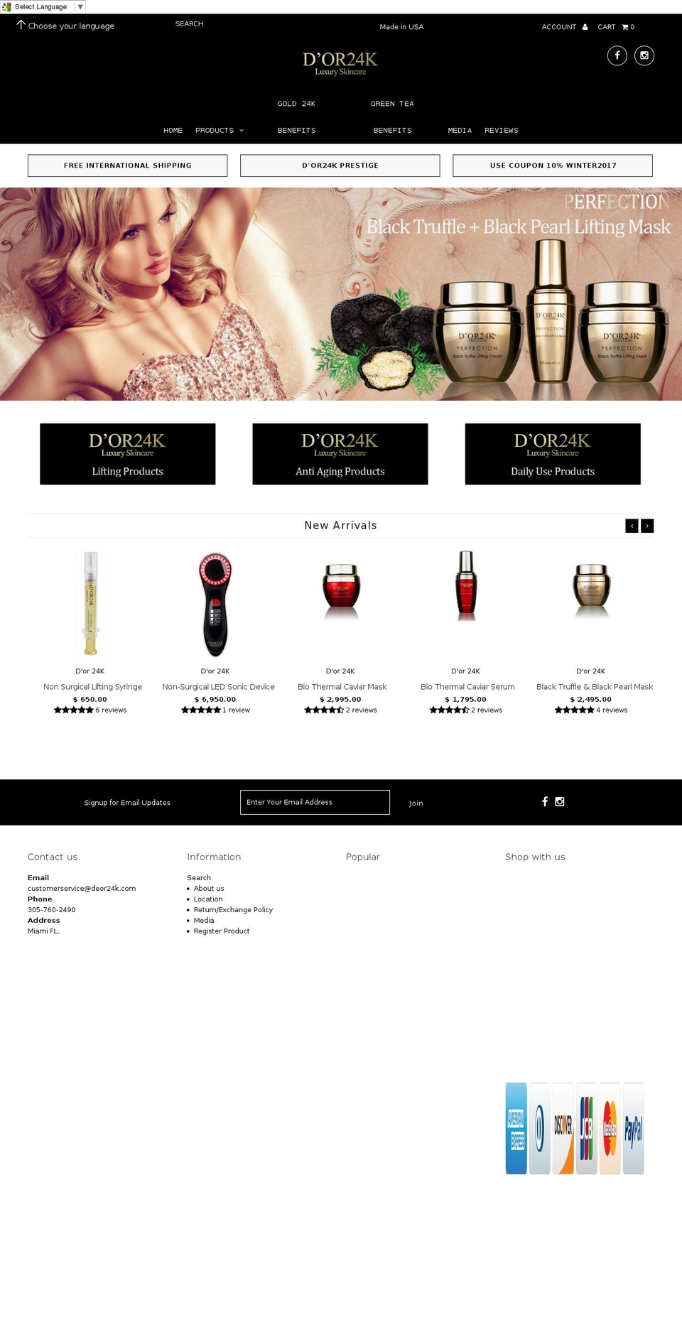 dor24k.com shopify website screenshot