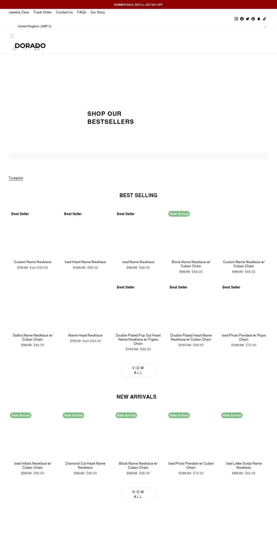 dorado.co.uk shopify website screenshot