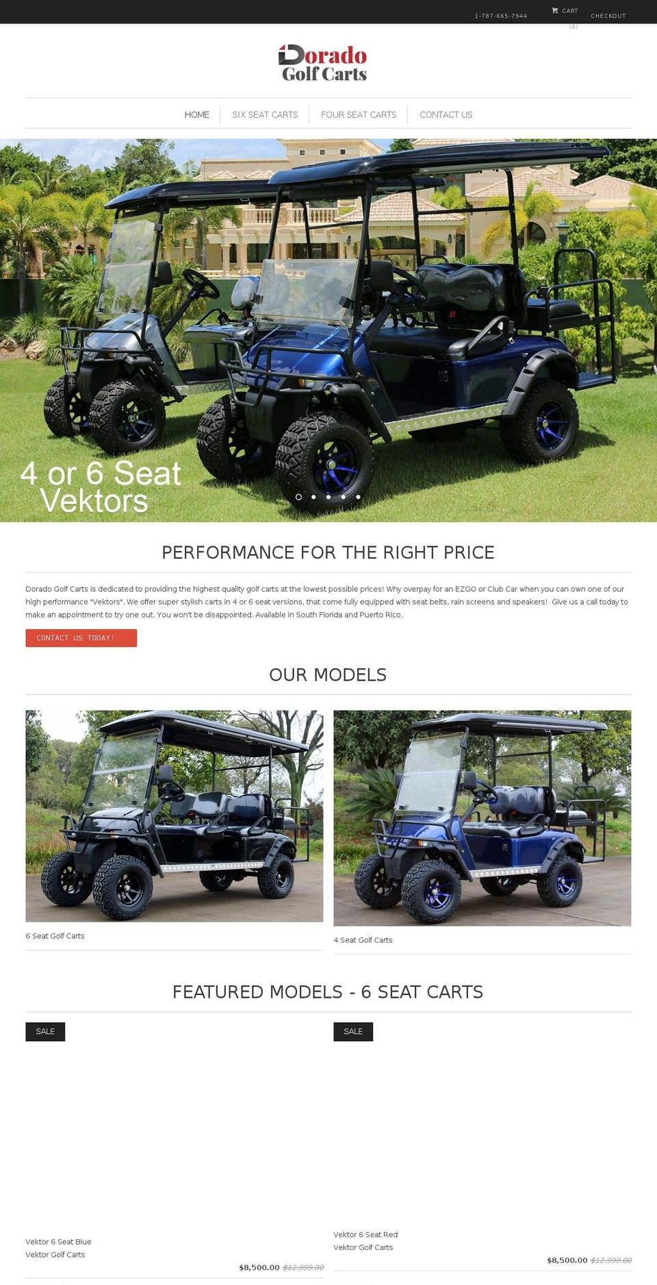 doradogolfcarts.com — Shopify storefront screenshot