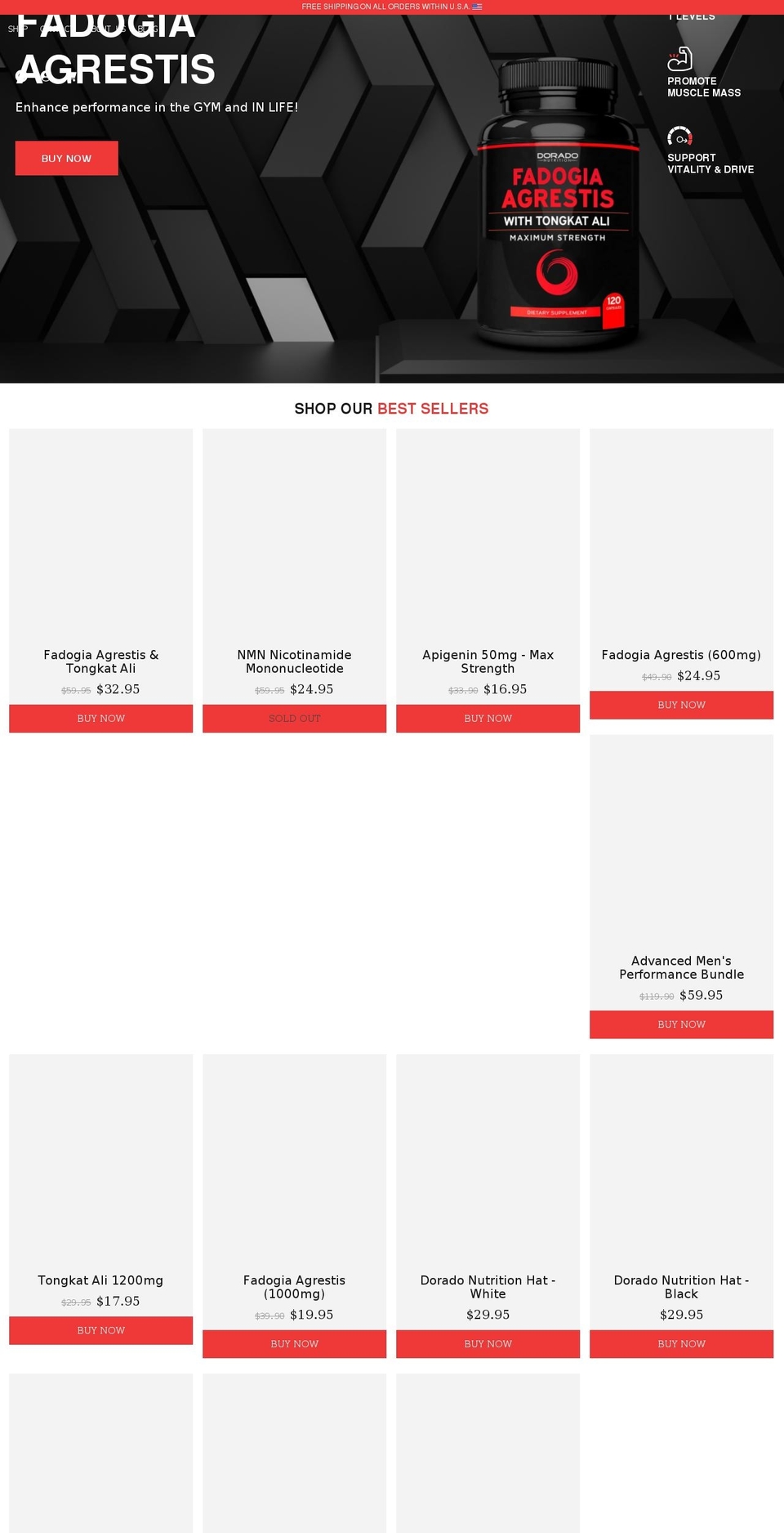doradonutrition.com shopify website screenshot