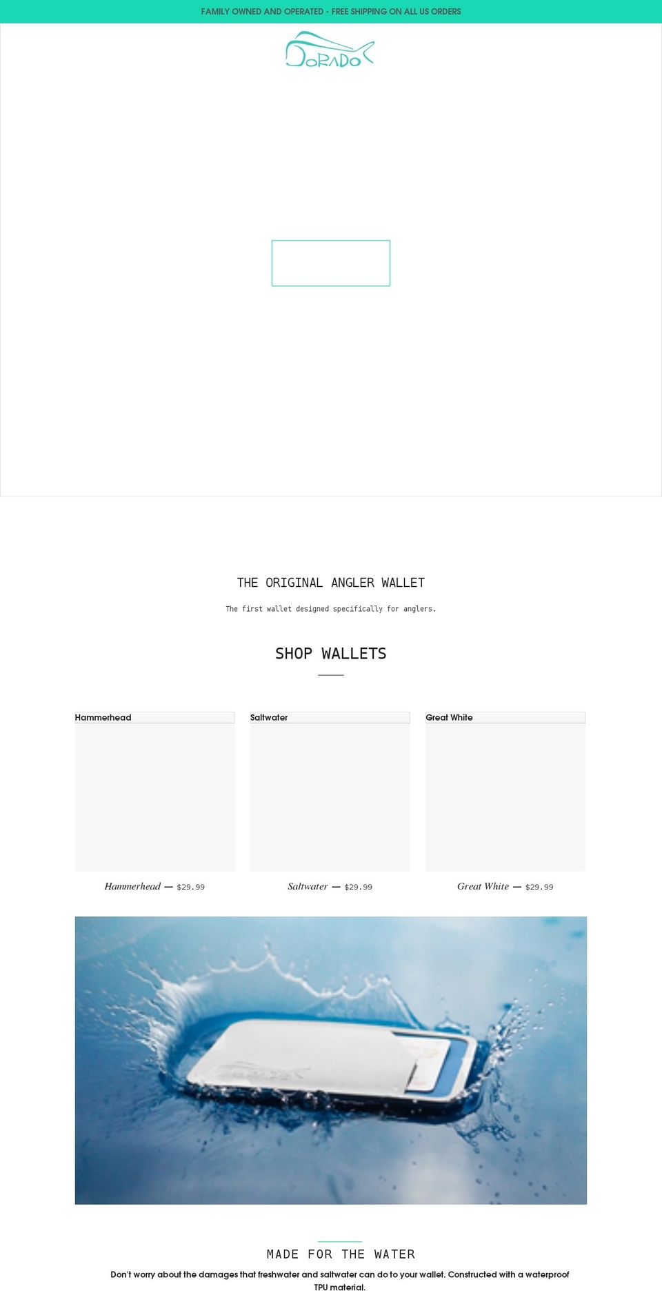 doradowallet.com shopify website screenshot