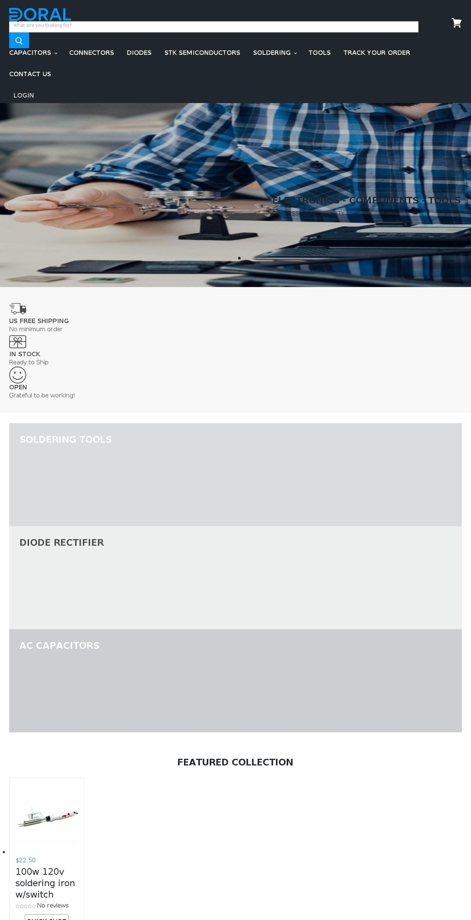 doralelectronics.com shopify website screenshot