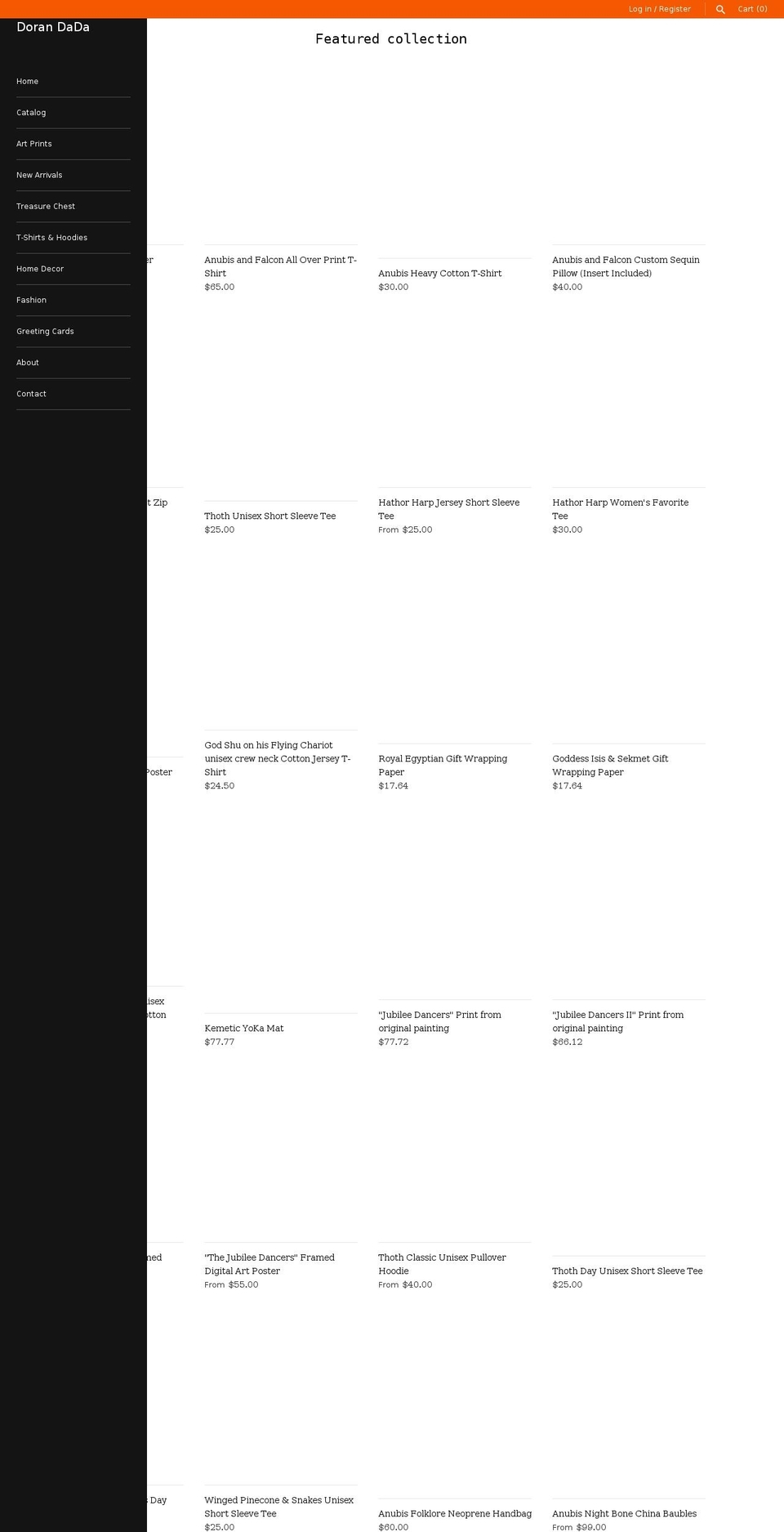 doran-dada.myshopify.com shopify website screenshot