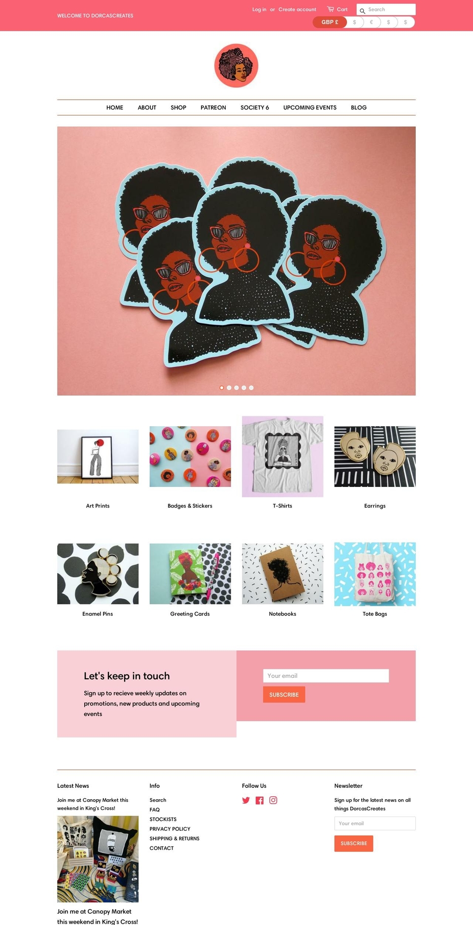 dorcascreates.com — Shopify storefront screenshot