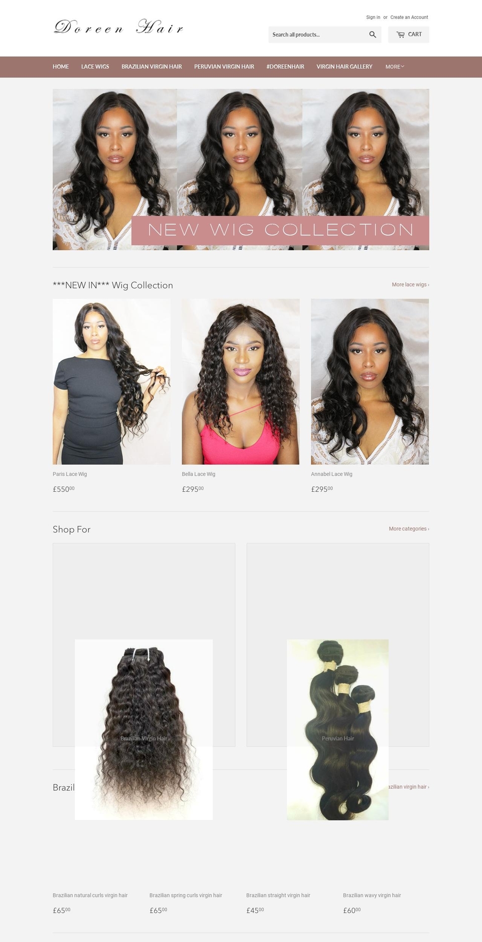 doreenhair.com — Shopify storefront screenshot