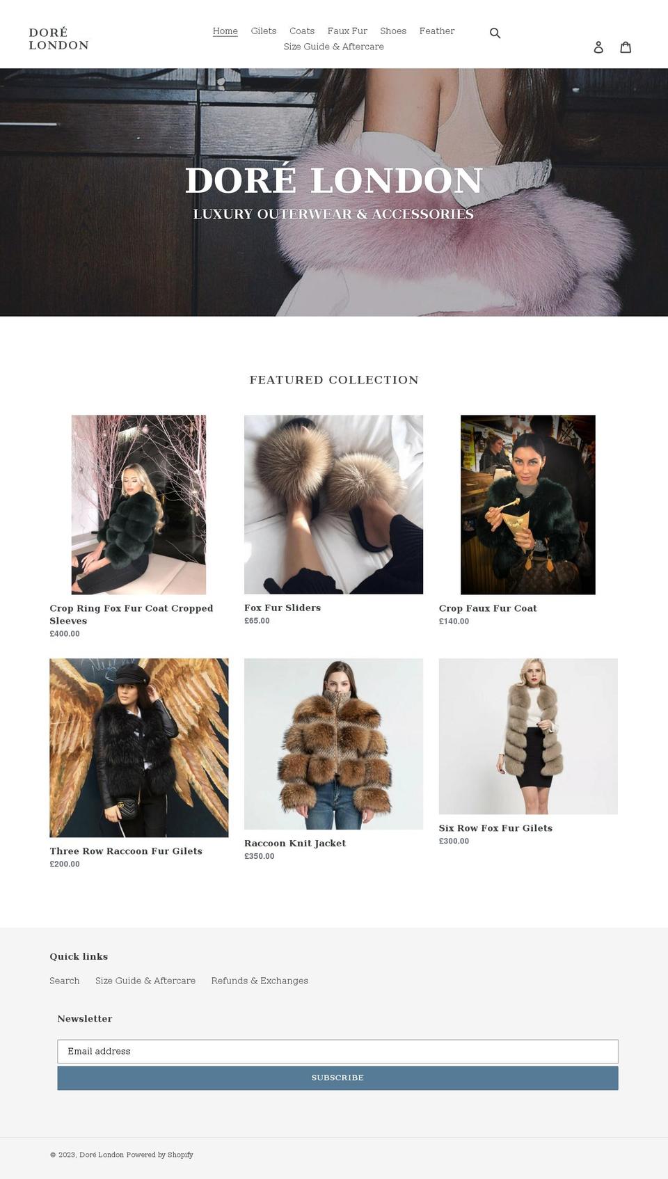 dorelondon.com shopify website screenshot