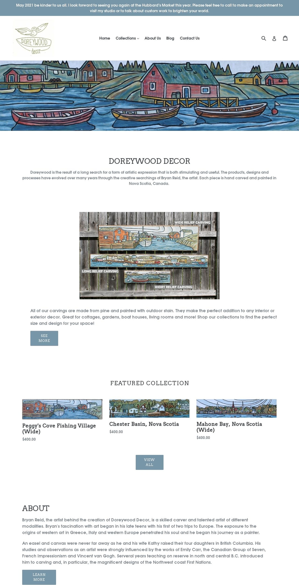 doreywooddecor.com shopify website screenshot