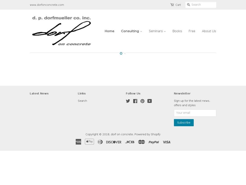 dorfonconcrete.com shopify website screenshot