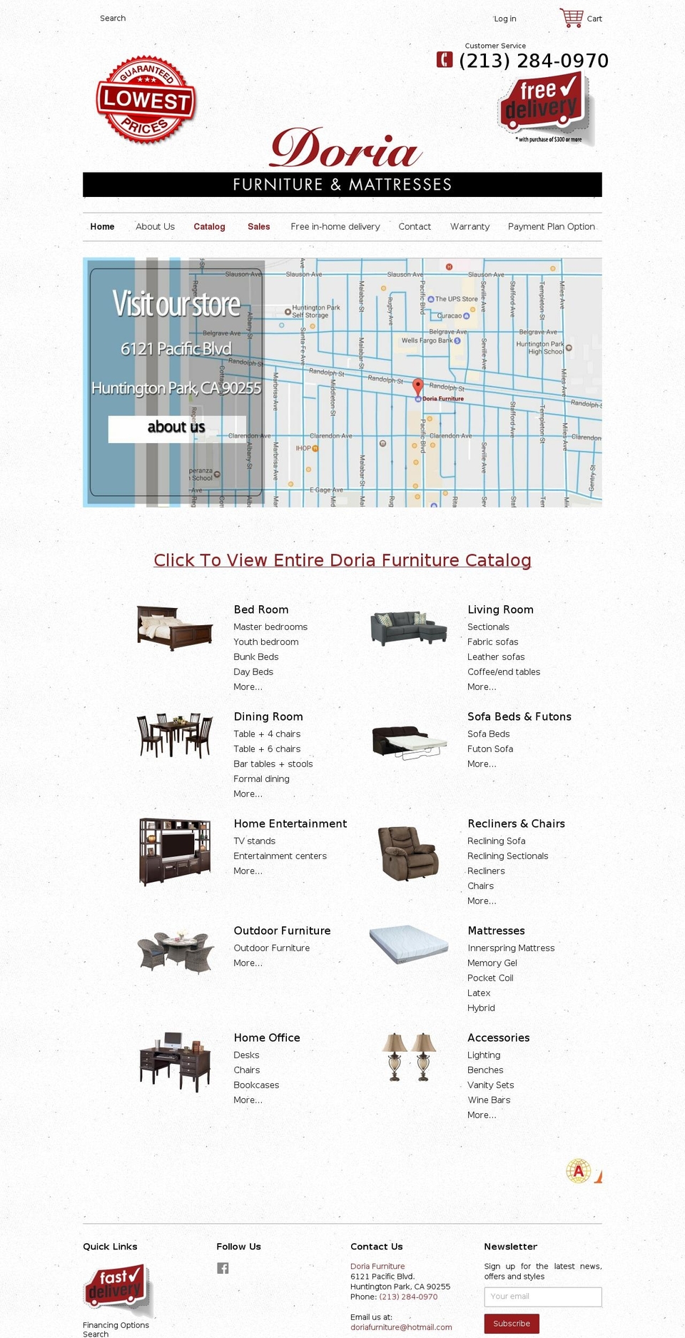 doriafurniture.com shopify website screenshot
