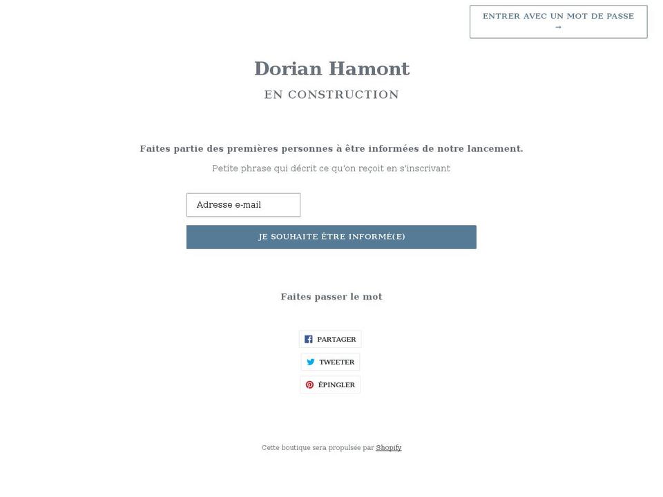 dorian-hamont.myshopify.com shopify website screenshot