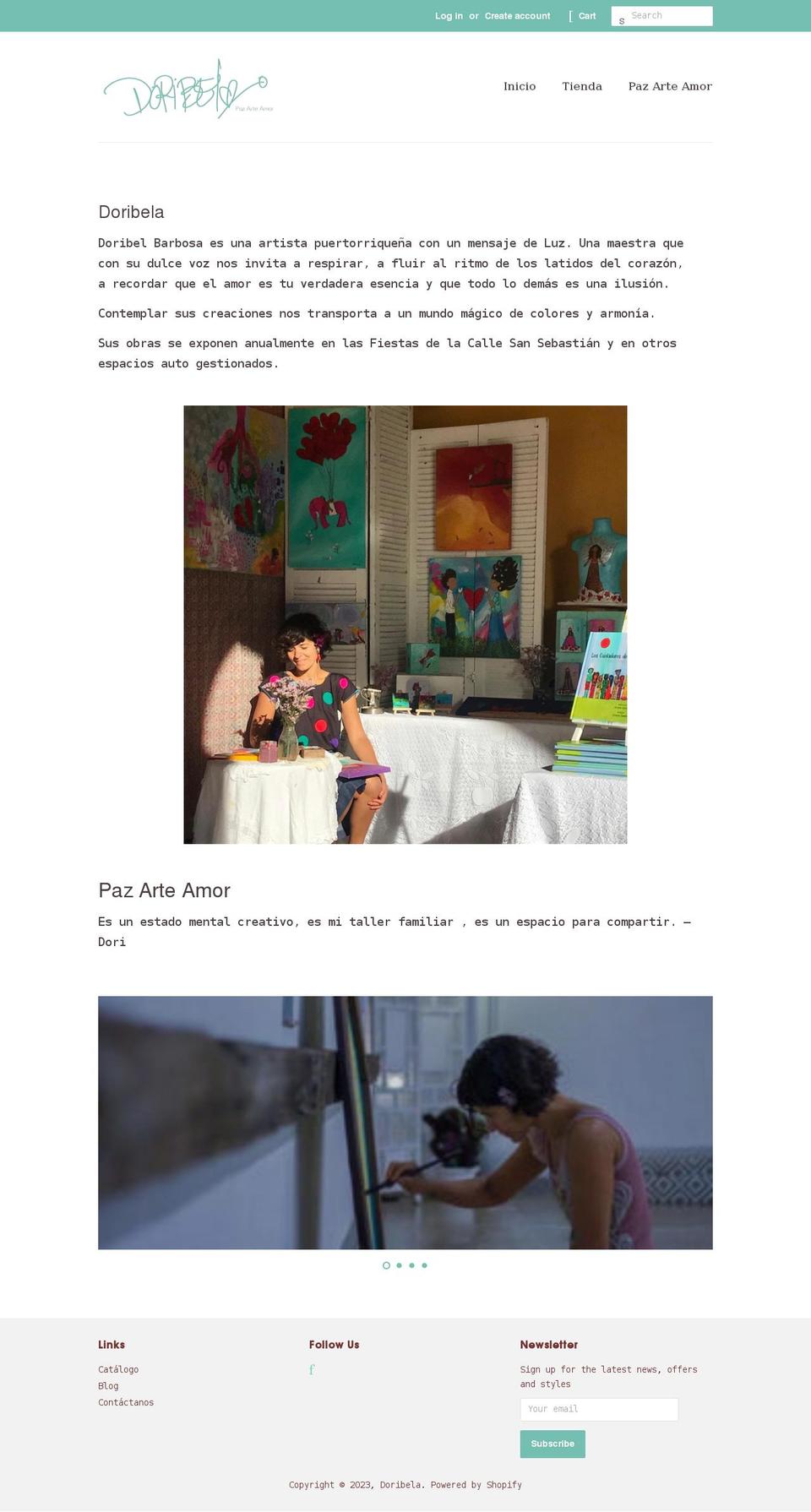 doribela.com shopify website screenshot