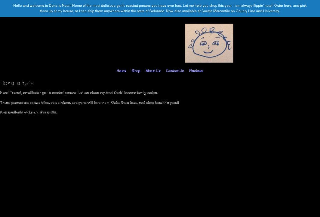 dorisisnuts.com shopify website screenshot