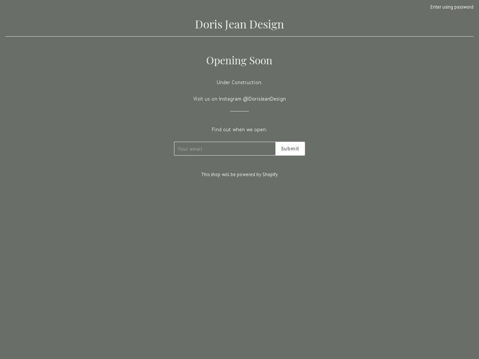 dorisjeandesign.com — Shopify storefront screenshot