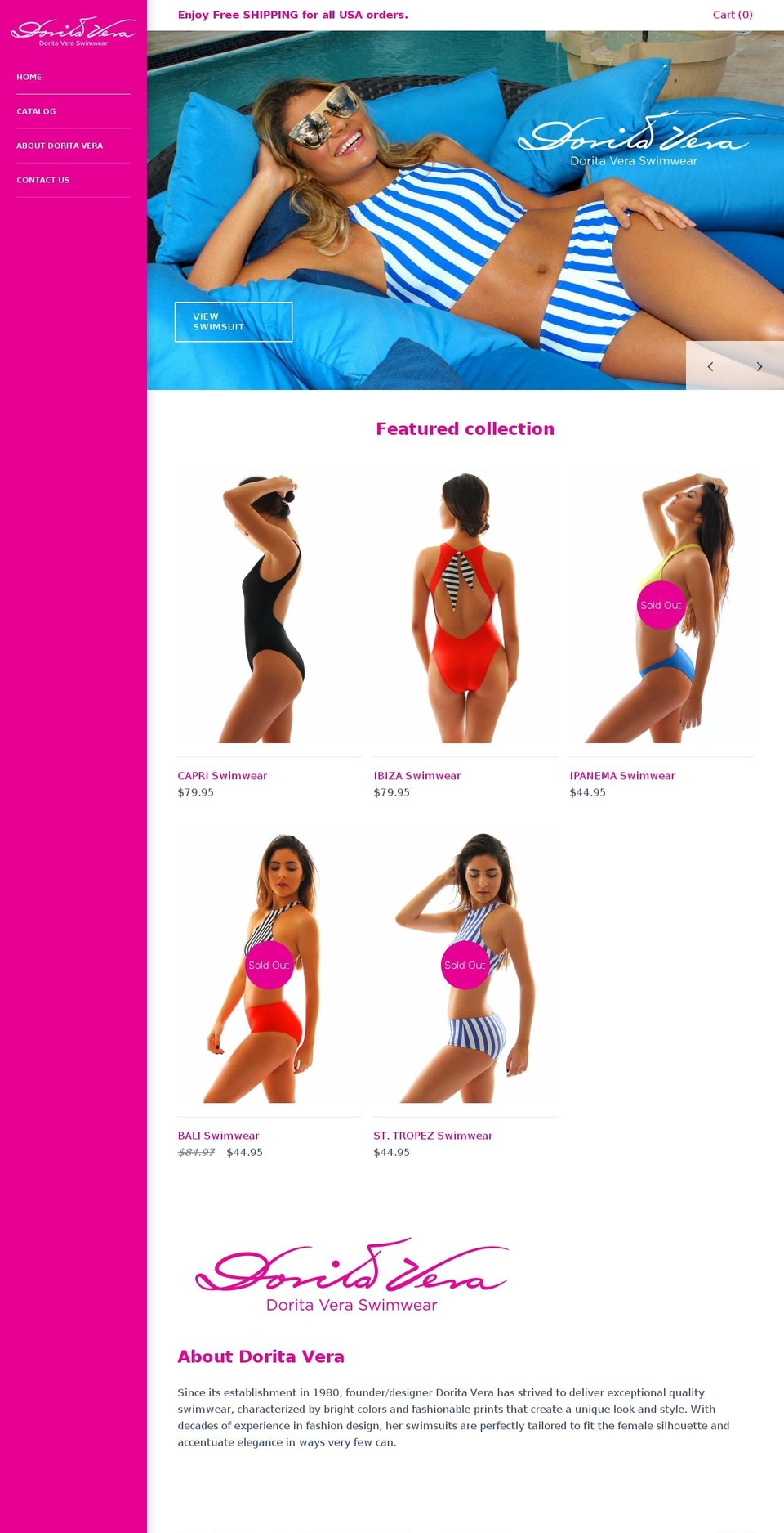doritaveraswimwear.com — Shopify storefront screenshot