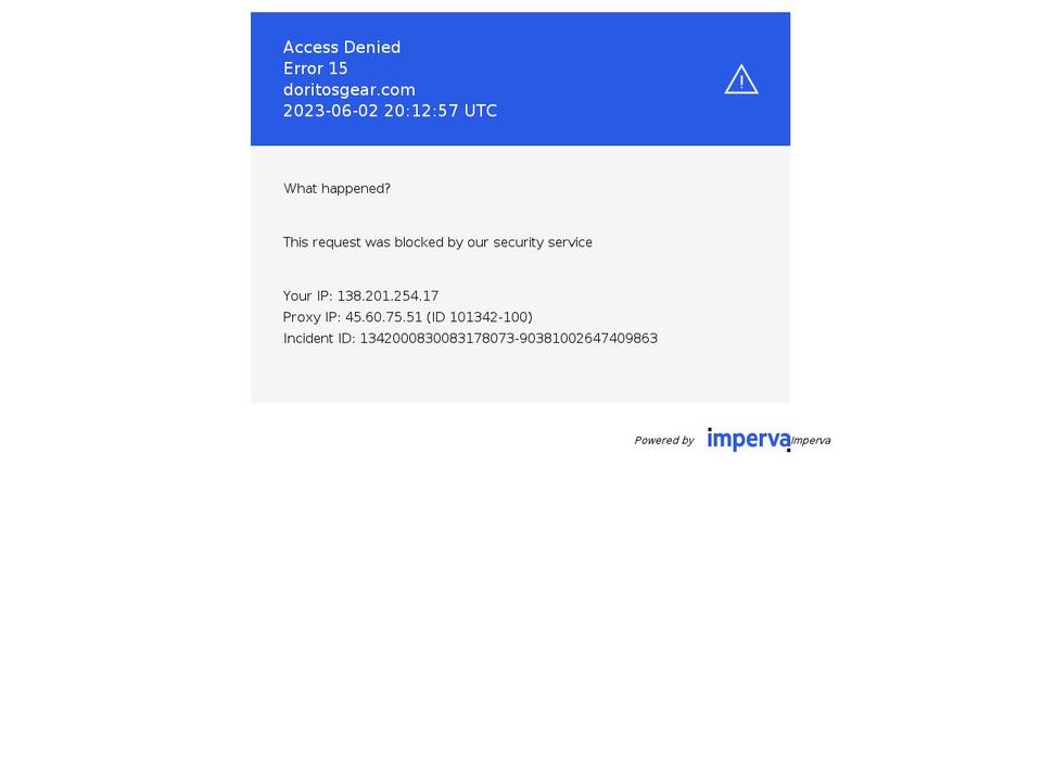doritosgear.com — Shopify storefront screenshot