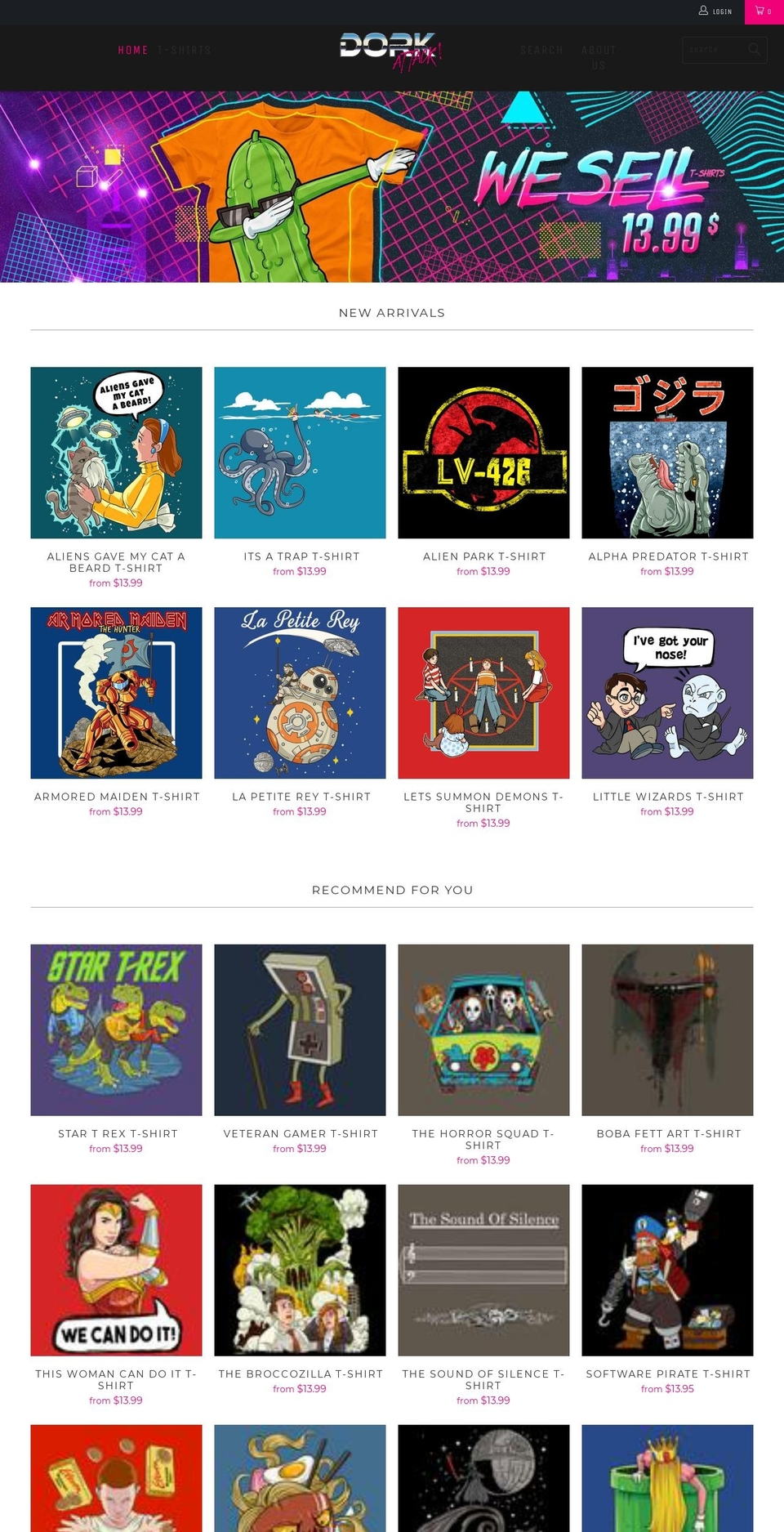 dorkattack.com — Shopify storefront screenshot
