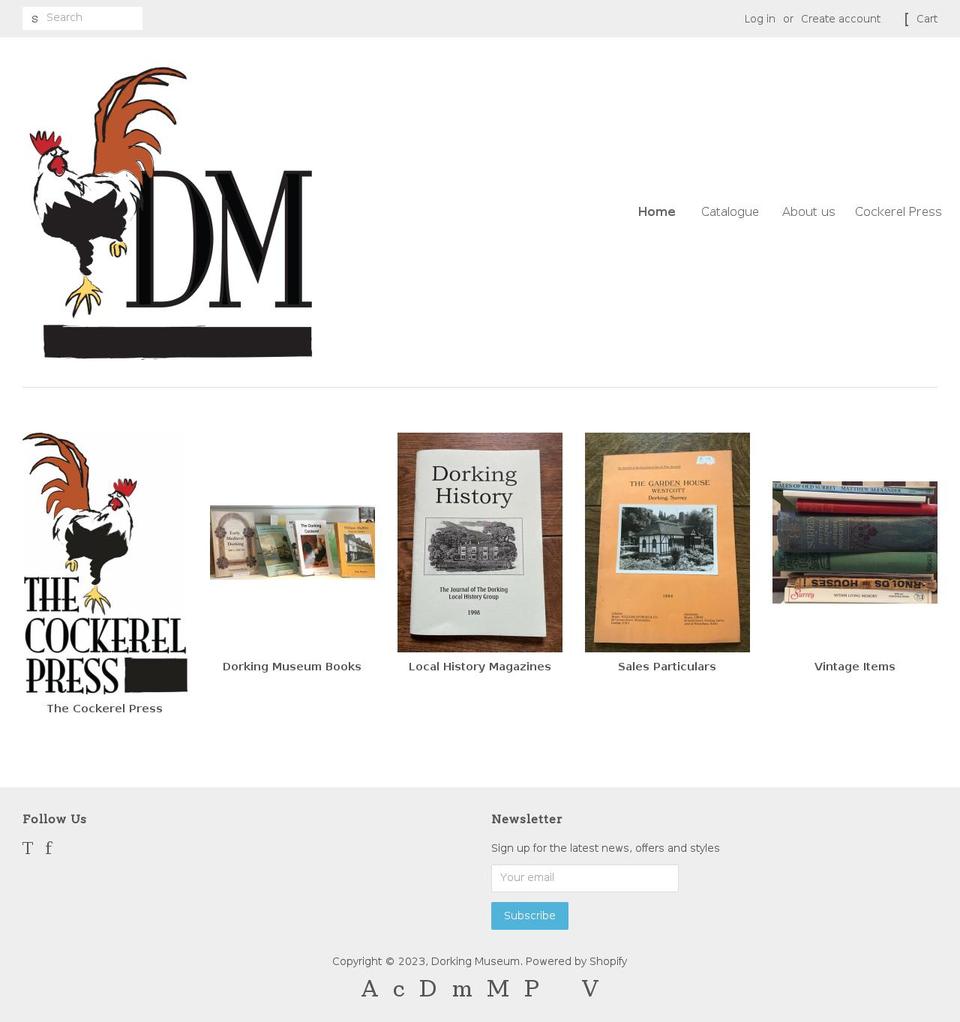dorking-museum.myshopify.com shopify website screenshot