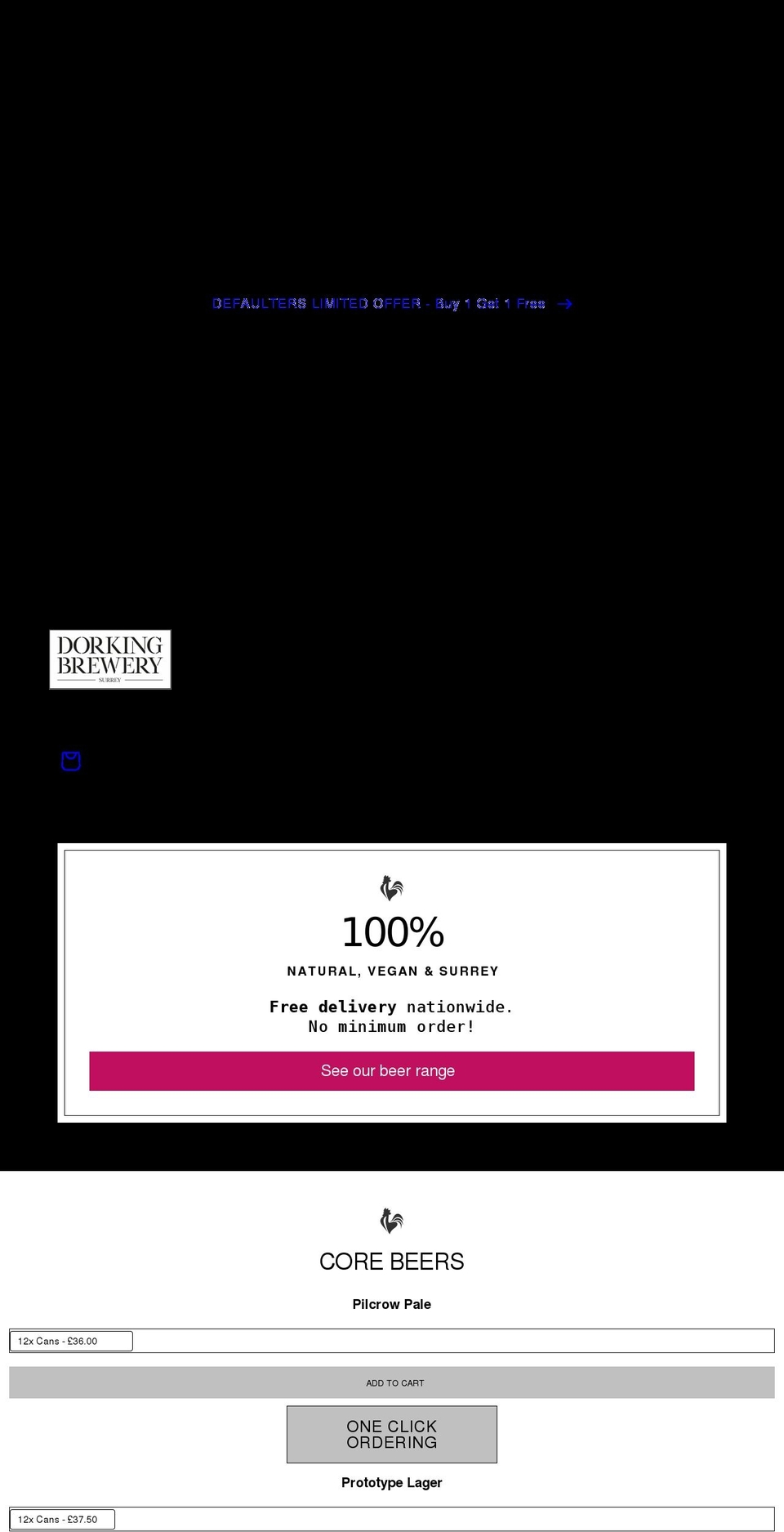 dorkingbrewery.com shopify website screenshot