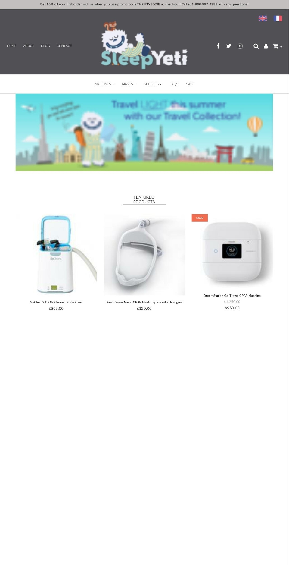 dormiryeti.com — Shopify storefront screenshot