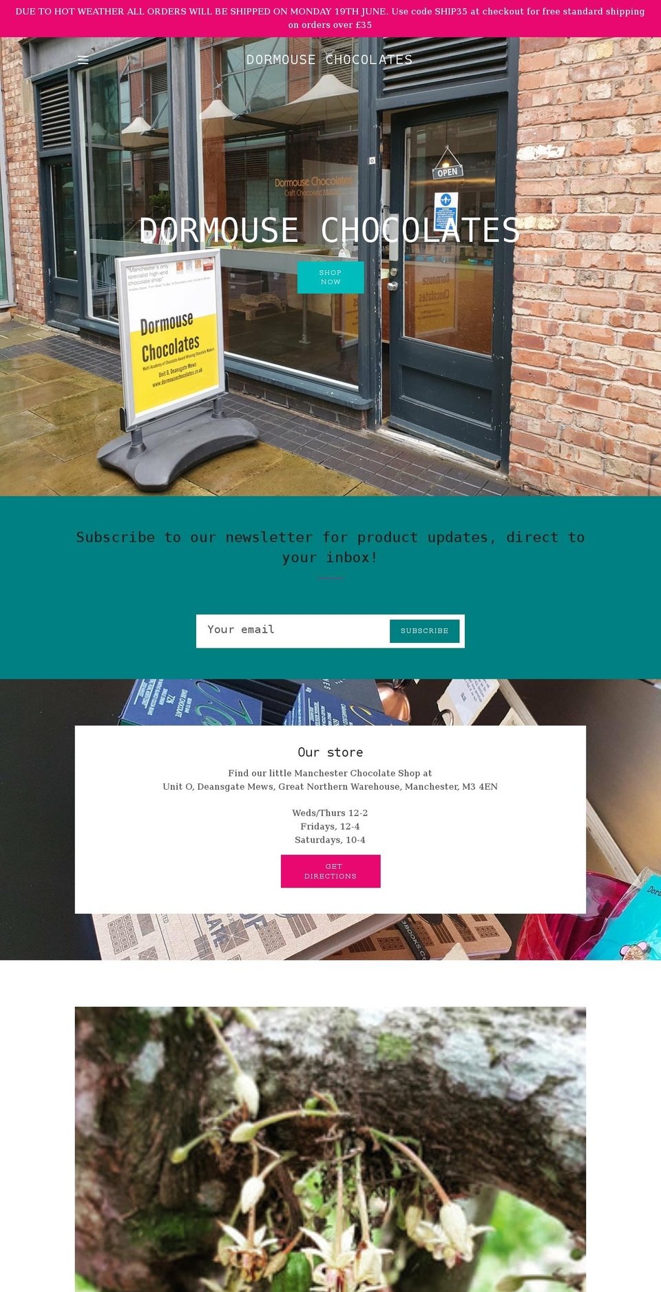 dormousechocolates.com shopify website screenshot