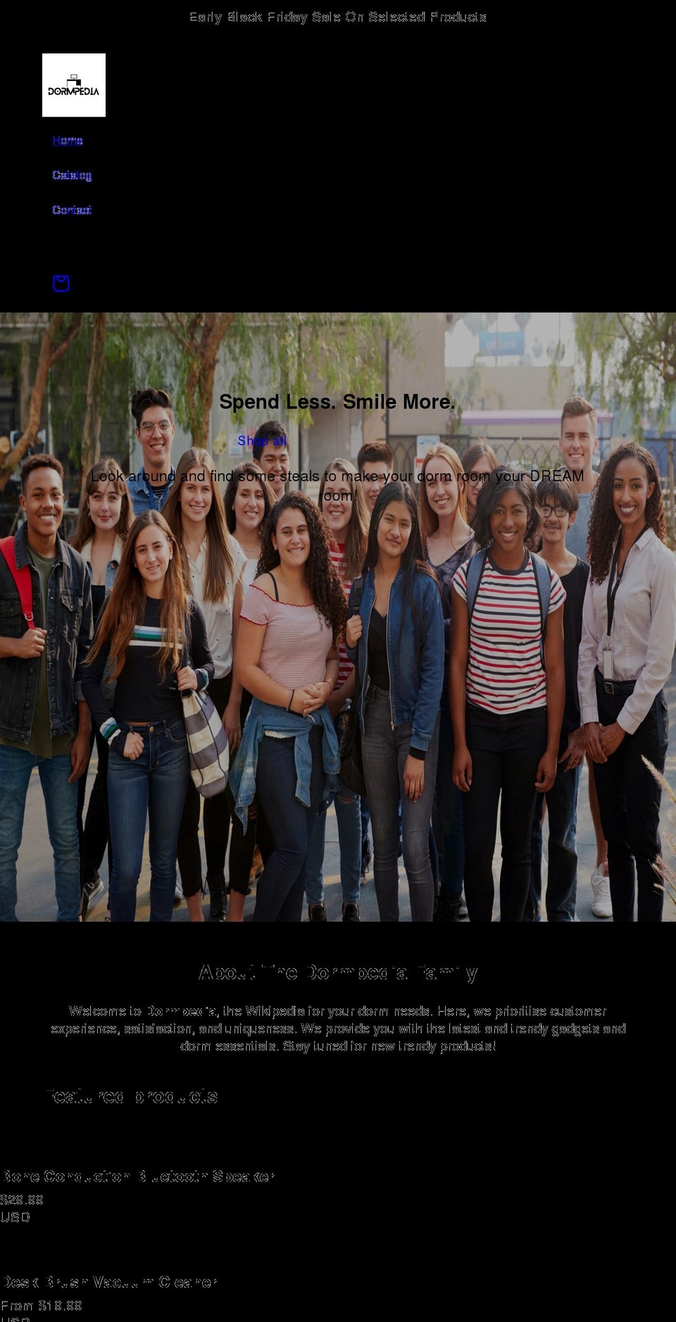 dormpedia.com shopify website screenshot
