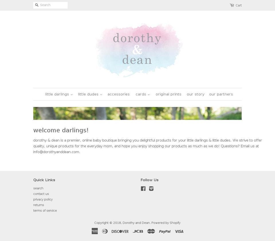 dorothyanddean.com — Shopify storefront screenshot
