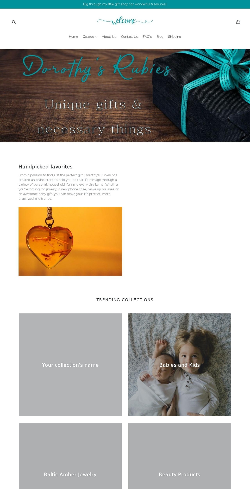 dorothysrubies.com — Shopify storefront screenshot