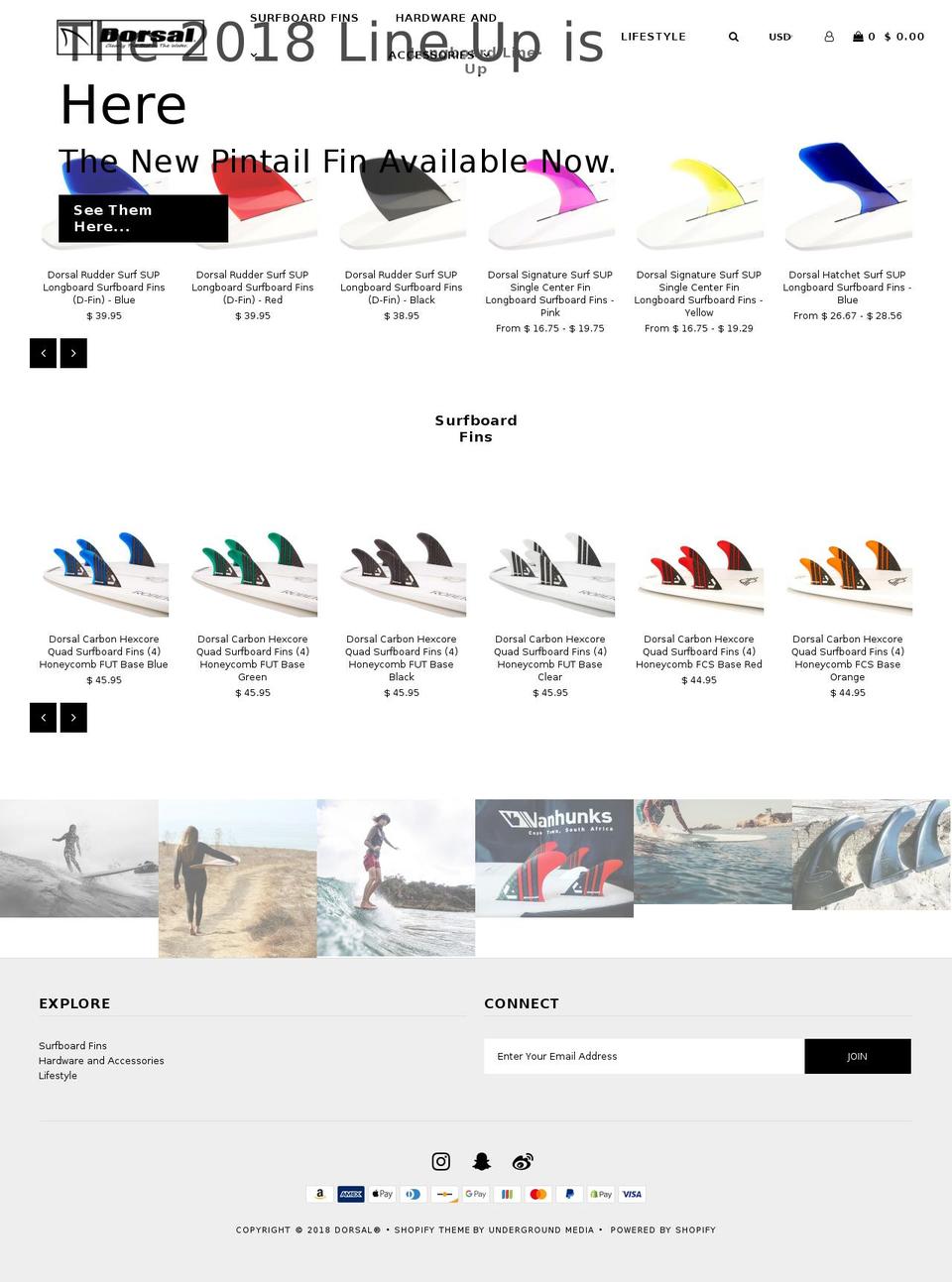 dorsalfin.com — Shopify storefront screenshot