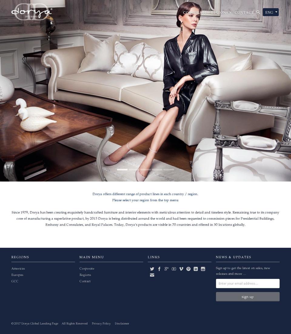 doryafurniture.com shopify website screenshot