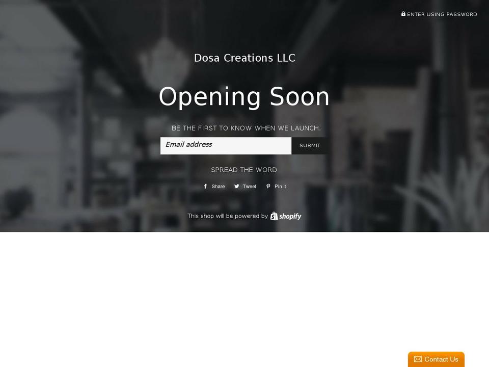 dosacreations.com — Shopify storefront screenshot