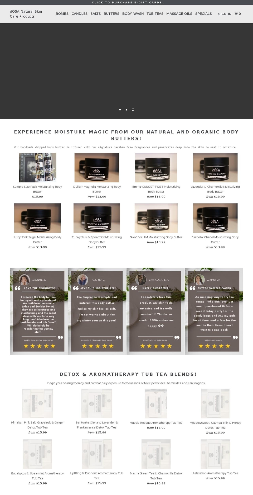 dosanaturals.com shopify website screenshot