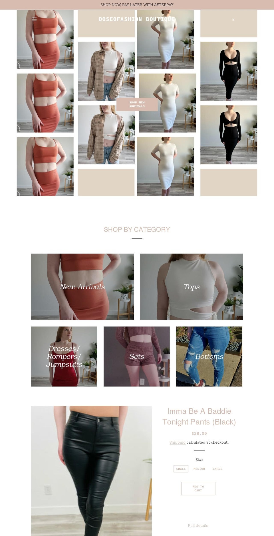 doseofashionboutique.com shopify website screenshot
