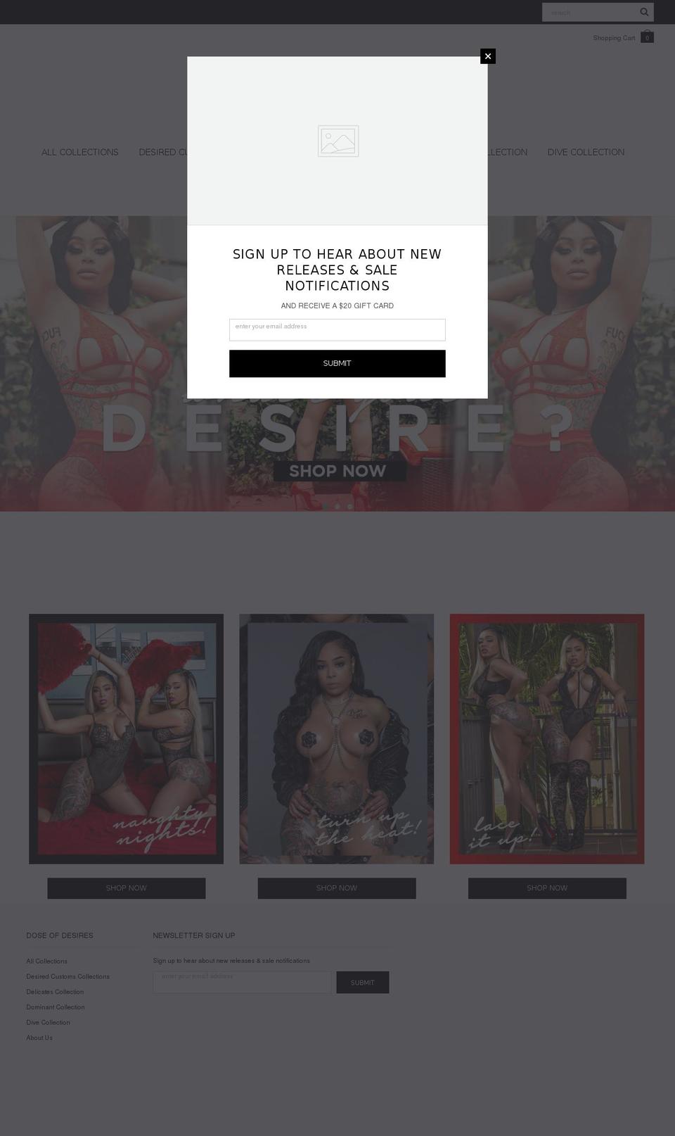 doseofdesires.com — Shopify storefront screenshot