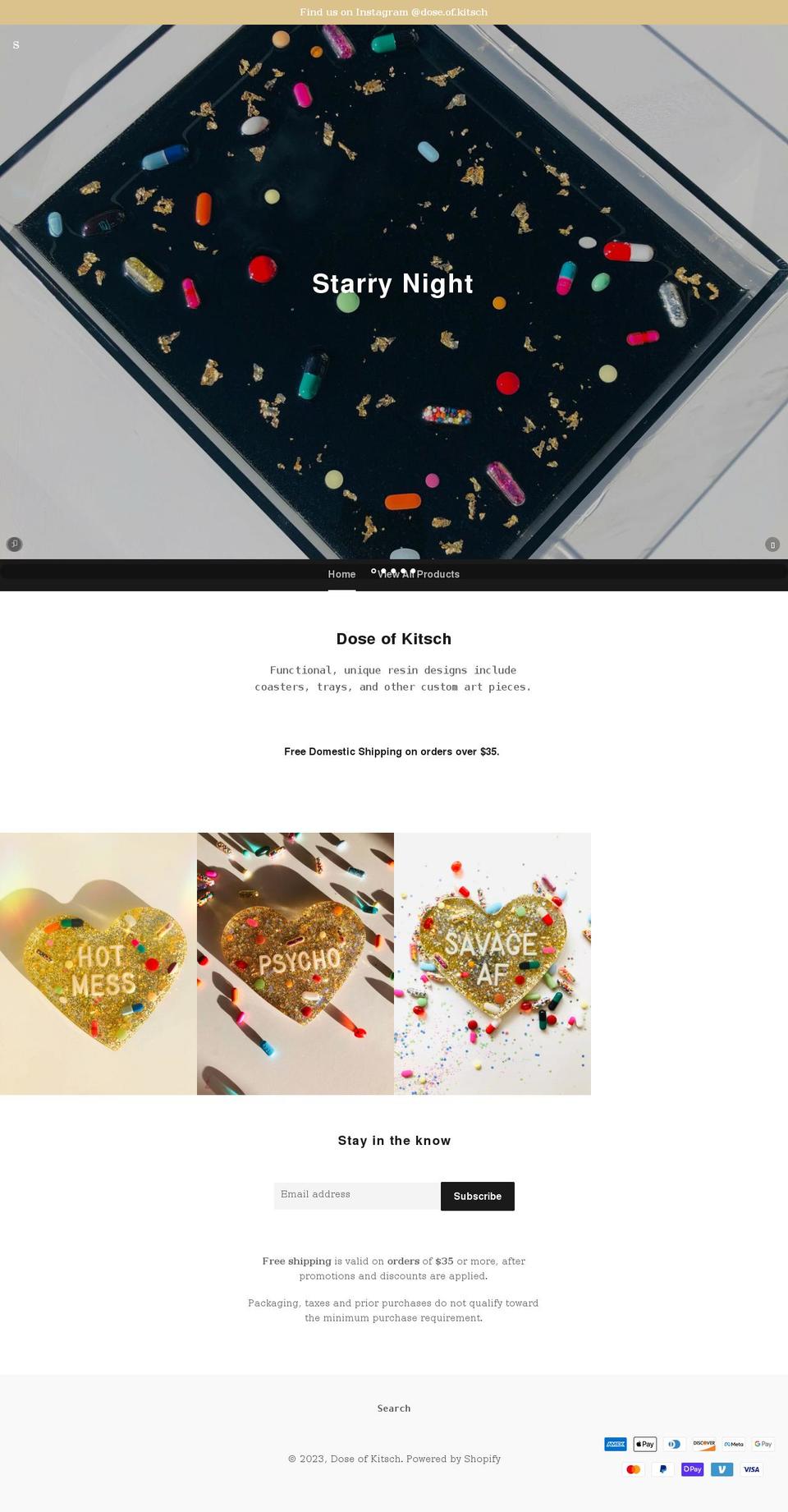 doseofkitsch.com shopify website screenshot