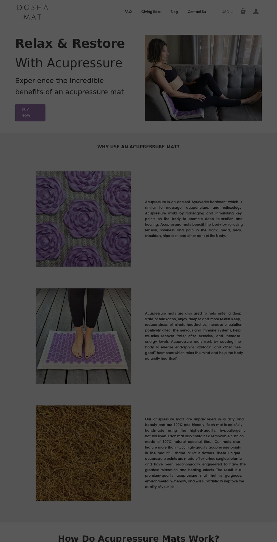 doshamat.com shopify website screenshot