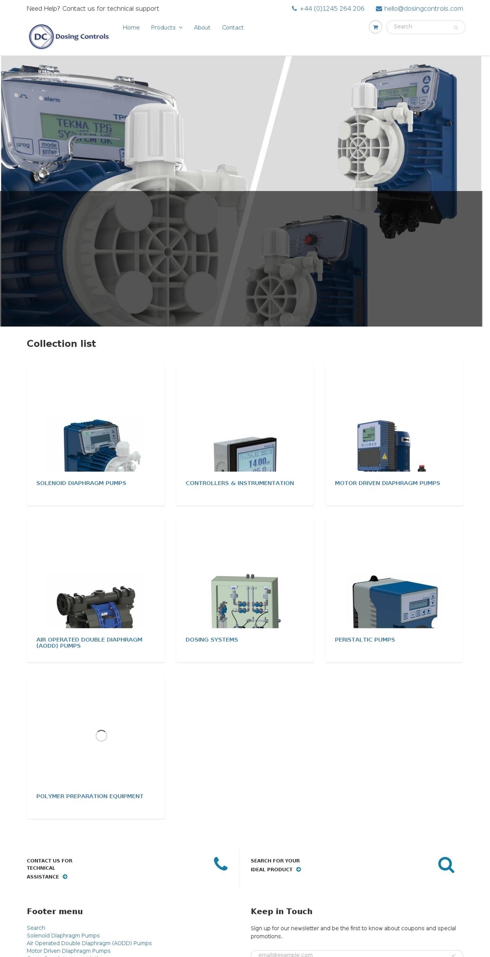 dosingcontrols.com shopify website screenshot