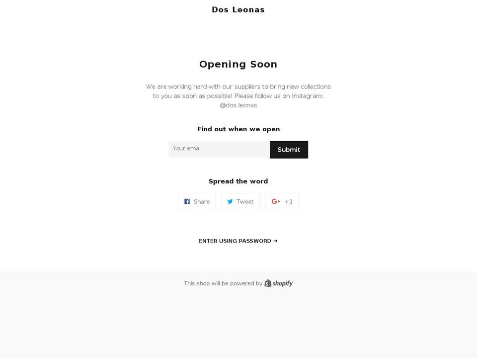 dosleonas.com shopify website screenshot