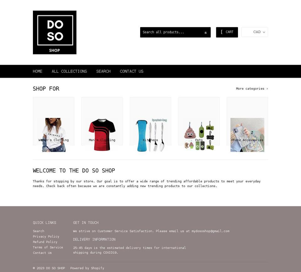 dososhop.com shopify website screenshot