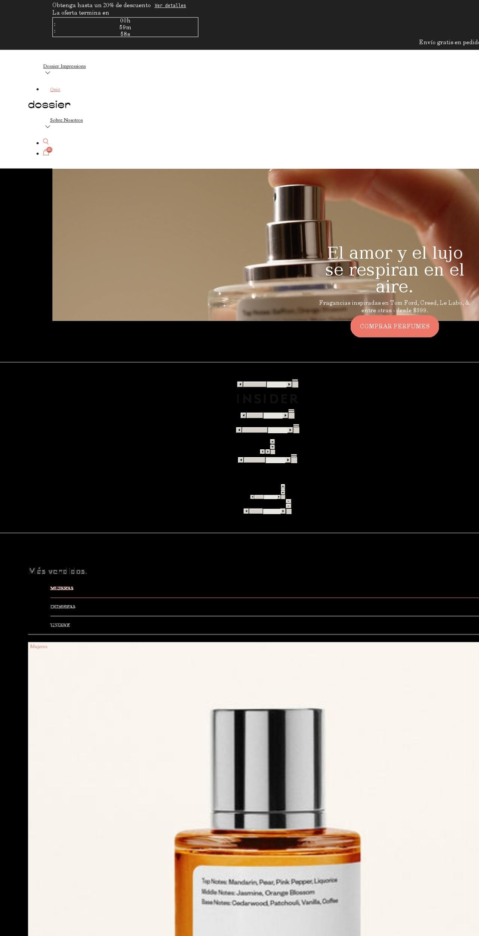 dossier.mx shopify website screenshot